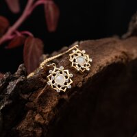 Composition Gem Ohrringe (Mondstein/Gold) - Holzkern Damen Schmuck