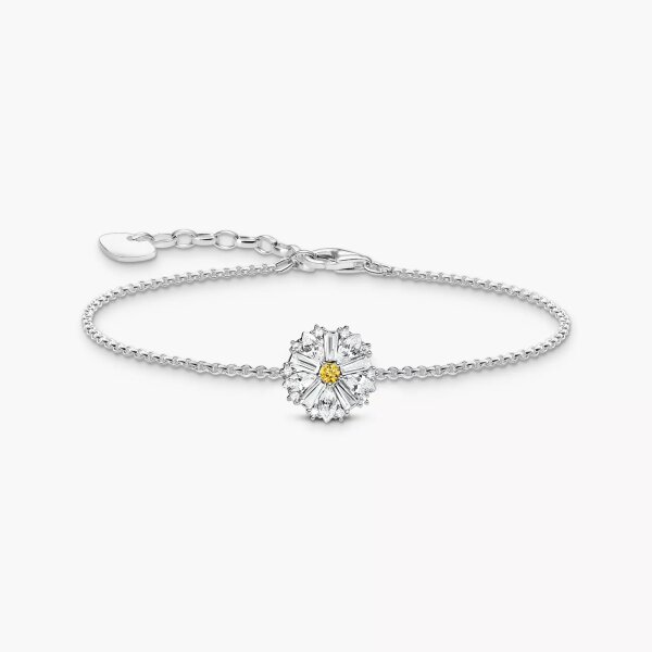 Armband Blume Lovely Daisy mit Steinen Silber