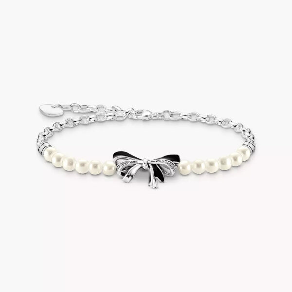 Schleifen-Armband mit Perlen Lovely Romance Silber