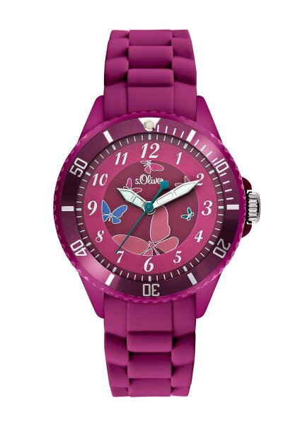 Silikonband-Uhr mit Schmetterlingen