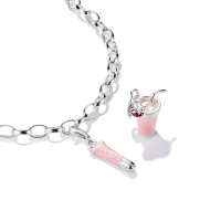 Charm-Anhänger Pink Matcha Original Silber