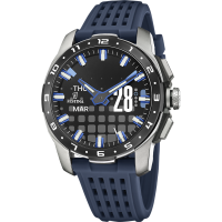 Herrenuhr mit Smart-Funktionen und blauem Zifferblatt -...