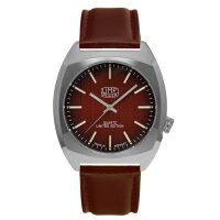 Herrenuhr mit Saphirglas, dunkelrotes Zifferblatt - UMF Ruhla Modell: 1466-5