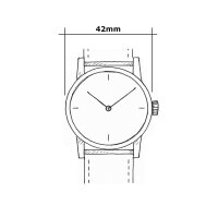 Herrenuhr mit Saphirglas, dunkelrotes Zifferblatt - UMF Ruhla Modell: 1466-5